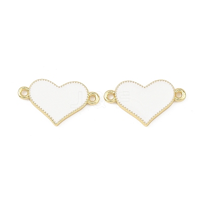 Brass Enamel Heart Links Connector Charms KK-B198-01G-A-1