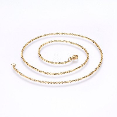 304 Stainless Steel Cable Chain Necklaces NJEW-P226-02G-02-1