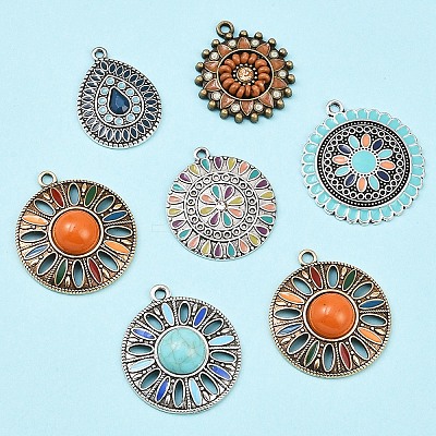Alloy Enamel Pendants ENAM-YW0006-56-1
