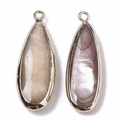 Natural Freshwater Shell Pendants X-SHEL-R047-03D-1