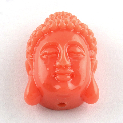 Dyed Buddha Head Synthetical Coral Beads CORA-R011-16-1