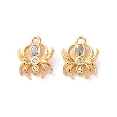 Brass Micro Pave Clear Cubic Zirconia Pendants KK-L221-022G-1