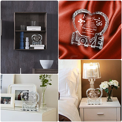 Heart with Word K9 Glass Figurines DJEW-WH0026-001-1