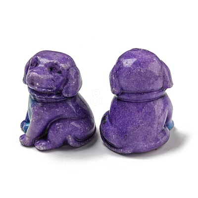 Dyed Natural Imperial Jasper Dog Figurine Statue for Living Room Table Home Decoration DJEW-N003-05D-1