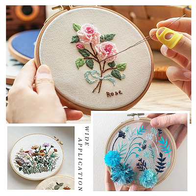 Plastic Imitation Bamboo Cross Stitch Embroidery Hoops TOOL-TADJ0001-03A-1