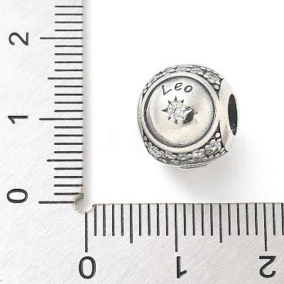 Brass Clear Cubic Zirconia European Beads FIND-M049-01AS-10-1