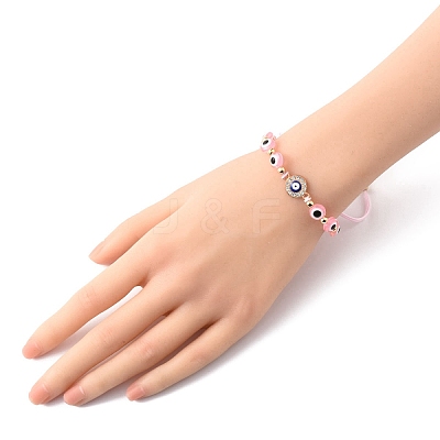 Resin Evil Eye Braided Bead Bracelets for Women BJEW-FS00018-05-1