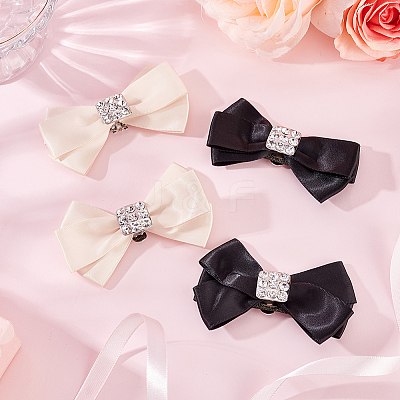 4Pcs 2 Colors Polyester Bowknot Shoe Decorations FIND-FG0002-38-1