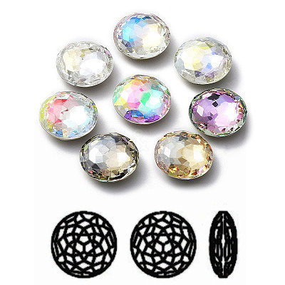 K9 Glass Rhinestone Cabochons RGLA-P035-04C-M-1