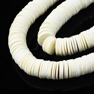 Flat Round Handmade Polymer Clay Beads CLAY-R067-12mm-21-1