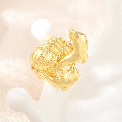 Ocean Brass Cuff Open Rings KK-CBA5A76-04G-05-1