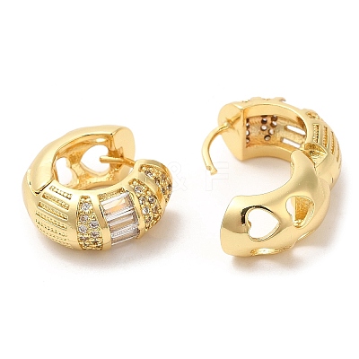 Rack Plating Brass Thick Hoop Earrings EJEW-R152-02G-1