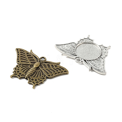 14Pcs 7 Styles Tibetan Style Alloy Pendant Cabochon Settings FIND-SC0006-83-1