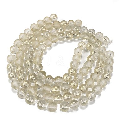 Frosted Transparent Glass Bead Strands X1-GLAA-P065-8mm-01-1