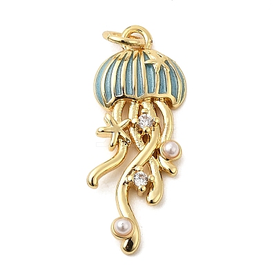 Brass Enamel Pendants KK-CJC0013-16G-03-1