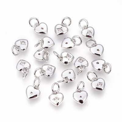 Brass Micro Pave Cubic Zirconia Charms ZIRC-F095-04P-1