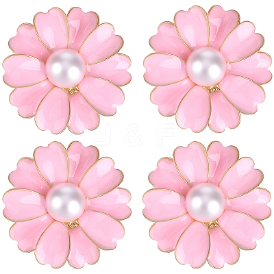 6Pcs Flower Alloy Plastic Cufflinks FIND-CY0001-64-1