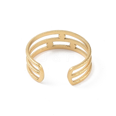 12Pcs Ion Plating(IP) 304 Stainless Steel Open Cuff Rings RJEW-G312-03G-1