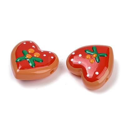 Handmade Heart Lampwork Beads Strands LAMP-P069-04B-02-1