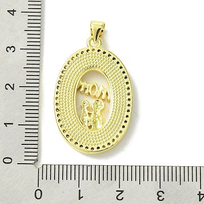 Mother's Day Brass Micro Pave Clear Cubic Zirconia Pendants KK-H472-13G-09-1