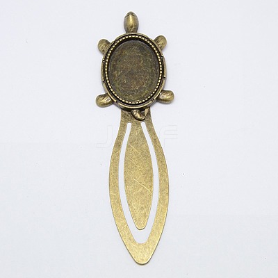 Tibetan Style Tortoise Bookmark Cabochon Settings TIBE-S156-AB-NR-1