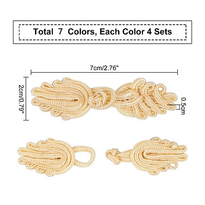 28sets 7 color Handmade Chinese Frogs Knots Buttons Sets BUTT-NB0001-38-1-1