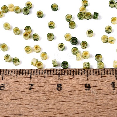 Opaque Picasso Cylinder Glass Beads SEED-Q039-06A-22-1