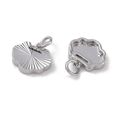 Brass & Clear Cubic Zirconia Charms KK-G497-20P-1