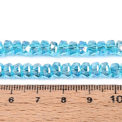 Electroplate Transparent Glass Beads Strands EGLA-N022-05B-C15-1