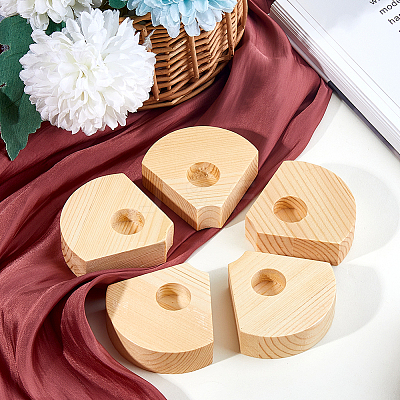 Wood Candle Holders AJEW-WH0314-540-1