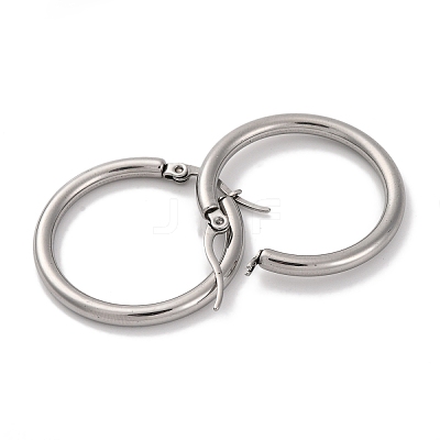 Non-Tarnish Ring 304 Stainless Steel Hoop Earrings for Women Men EJEW-B049-01C-P-1