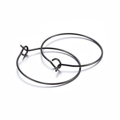 304 Stainless Steel Hoop Earring Settings Ion Plating(IP) STAS-H467-01B-25MM-1