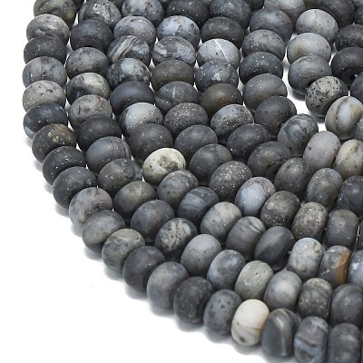Natural African Black Opal Beads Strands G-P575-A31-6x4mm-1