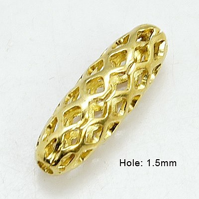Brass Filigree Beads KK-H737-15x5mm-G-1