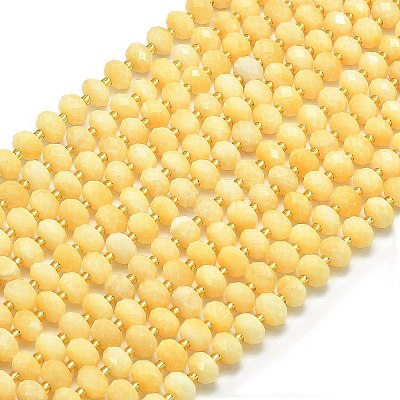 Natural Yellow Jade Beads Strands G-P573-A50-01-1