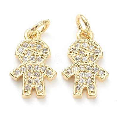 Brass Micro Pave Clear Cubic Zirconia Pendants LS-ZIRC-J041-15-1