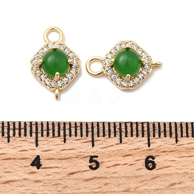 Brass Micro Pave Clear Cubic Zirconia Connector Charms KK-A277-21G-1