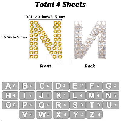 4 Sheets Rhinestone Stickers DIY-SP0003-92B-1