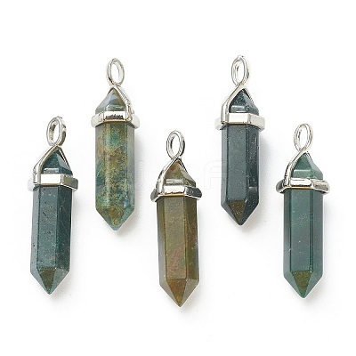 Natural Indian Agate Pointed Pendants G-M378-01P-A39-1