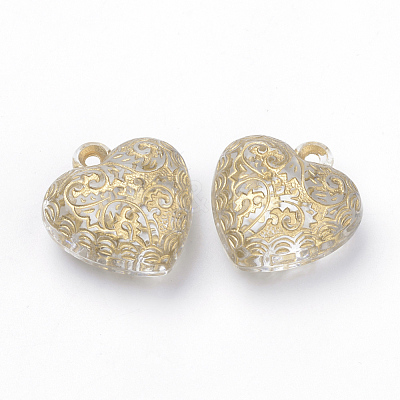 Plating Transparent Acrylic Pendants X-PACR-Q115-43-1