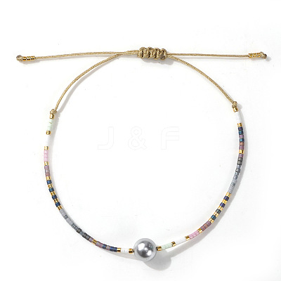 Glass Seed Beads Braided Beaded Bracelets for Women LZ3550-2-1