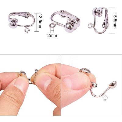 Iron Clip-on Earring Findings KK-PH0026-20P-NF-1
