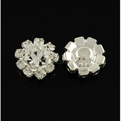 Shining Garment Accessories Flower Brass Grade A Rhinestone Findings Cabochons RB-S022-01-1