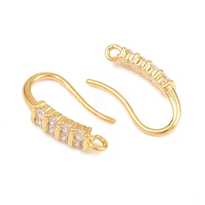 Brass Rhinestone Earring Hooks KK-C261-01D-G-1
