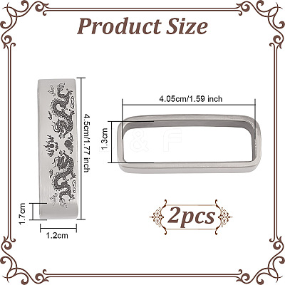 304 Stainless Steel Waist Belt Keeper Rings STAS-WH0044-31-1