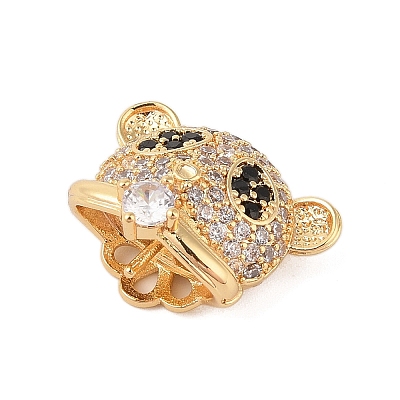 Brass Micro Pave Clear Cubic Zirconia Peg Bails KK-B111-01G-1