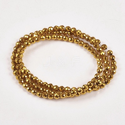 Electroplate Non-magnetic Synthetic Hematite Beads Strands G-J169B-3mm-04-1