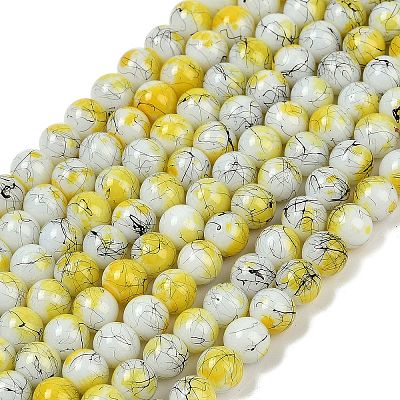Drawbench & Baking Paint Glass Beads Strands GLAA-S176-03-1