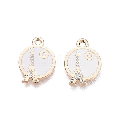 Rack Plating Alloy Enamel Pendants ENAM-N070-01E-01G-01-1