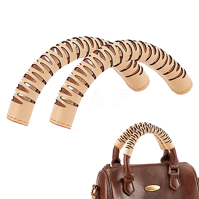 Cowhide Bag Handle Protective Sleeves AJEW-WH0766-80A-1